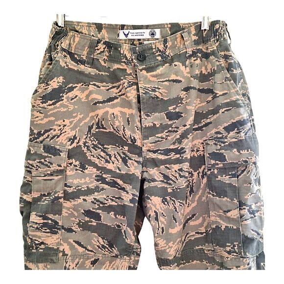 Military US Air Force Pants Men's 34R Combat Camo Utility Cargo Trouser Fatigues - Picture 4 of 14